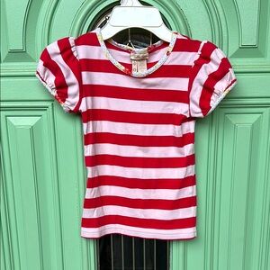 Matilda Jane Red and White Striped Short Sleeve Tee